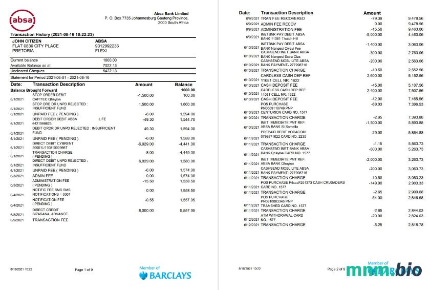 Somalia Sombank szablon w formacie excel pdf